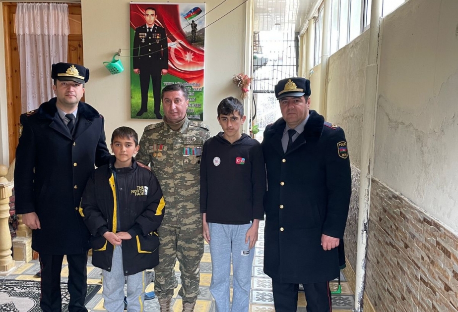 Göygöl polisi şəhid ailələrini Novruz bayramı münasibətilə ziyarət edib