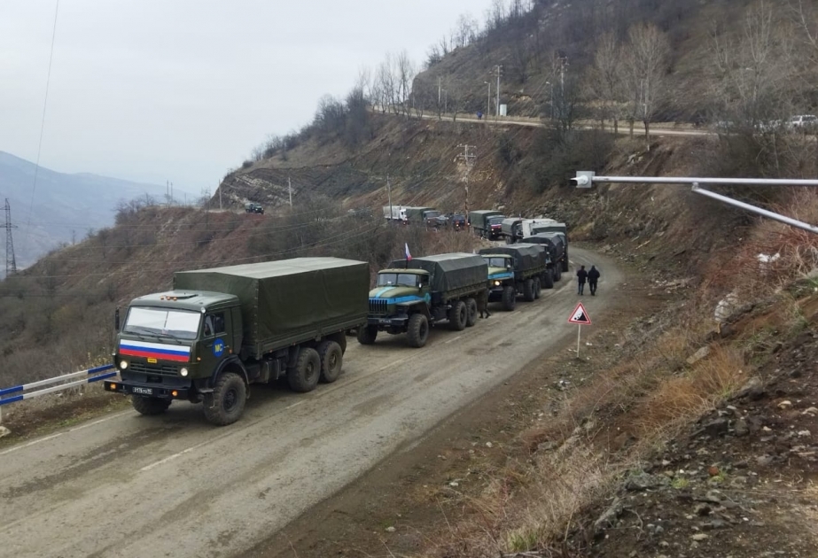 Convoy of 21 Russian peacekeepers` vehicles passes unhindered through protest area