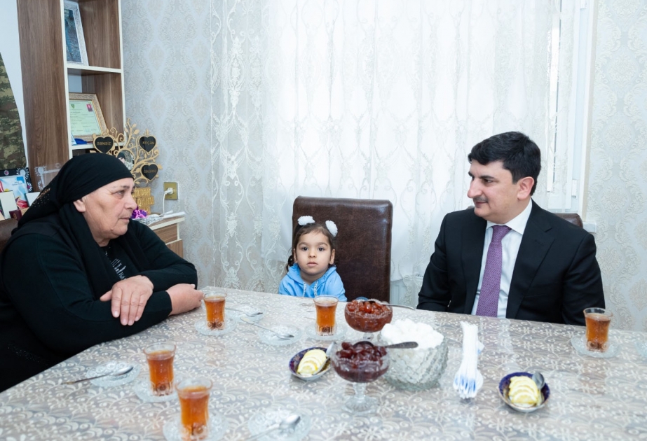 Ağstafada şəhid Rusif Quliyevin ailəsi ziyarət edilib