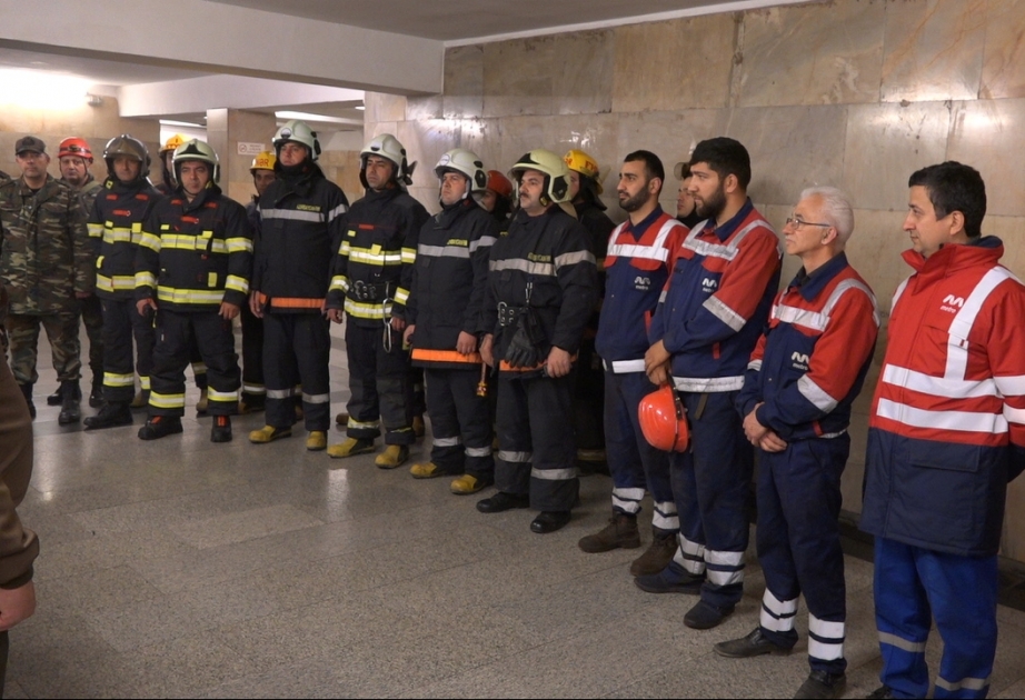 Metroda təlim: Baş verə biləcək fövqəladə hadisələr zamanı birgə fəaliyyətin təşkili VİDEO