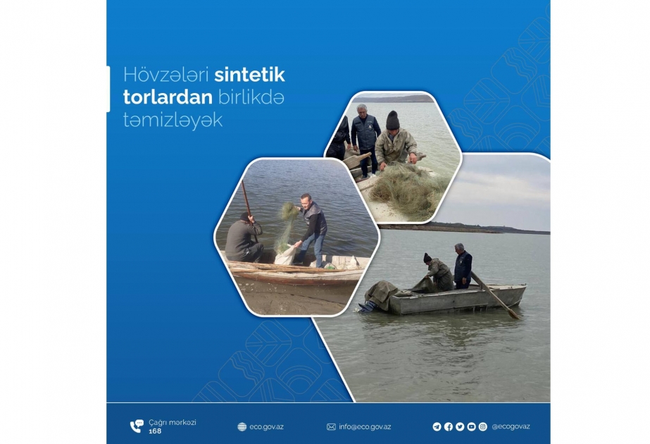 Aksiya çərçivəsində su hövzələrindən 55 ədəd sintetik tor götürülüb