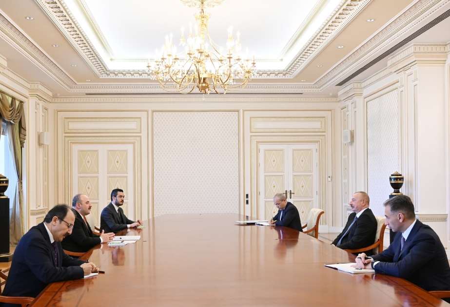 阿塞拜疆总统伊利哈姆·阿利耶夫接见土耳其工业和技术部部长