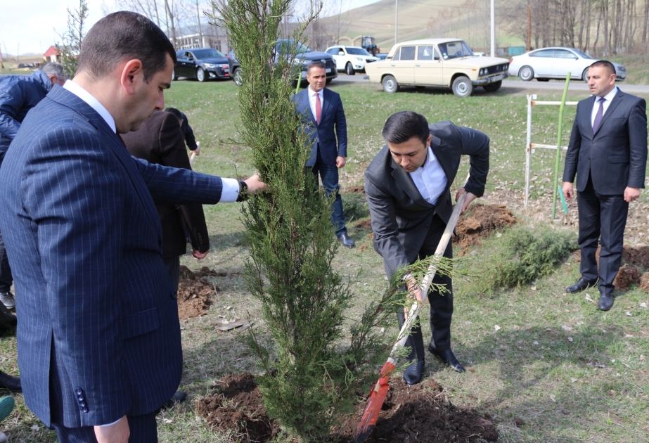 Gədəbəydə “Heydər Əliyev İli” çərçivəsində 1000 ədəd ağac əkilib