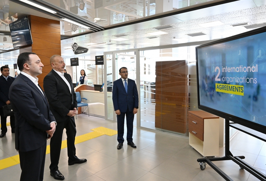 President Ilham Aliyev and Prime Minister Irakli Garibashvili visited Gabala regional “ASAN xidmet” center VIDEO