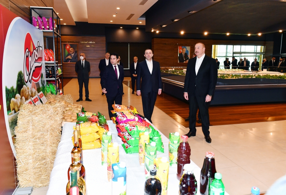 Präsident Ilham Aliyev und Premierminister Irakli Garibashvili besuchen Food City Gabala VIDEO