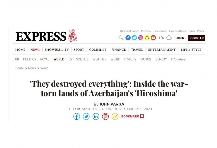 British news portal posts article on Azerbaijan`s destroyed cemeteries and cities