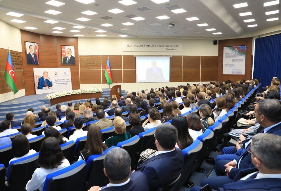 Nizami rayonunda konfrans: “Heydər Əliyev və Azərbaycanda milli intibah dövrü”