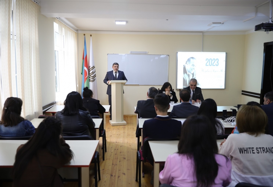 Gəncə Dövlət Universitetində Ümummilli Lider Heydər Əliyevin anadan olmasının 100 illiyi qeyd edilib