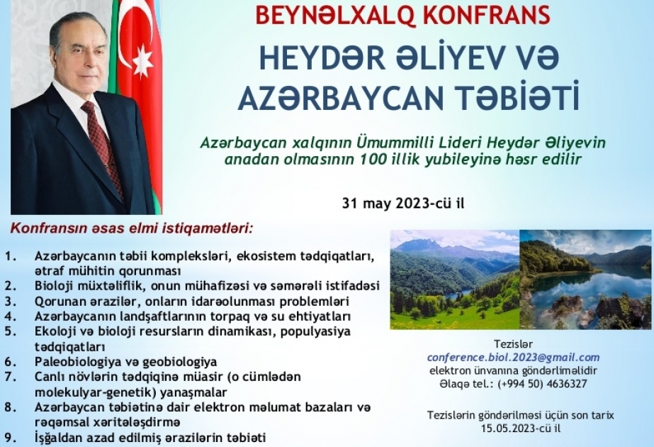 “Heydər Əliyev və Azərbaycan təbiəti” mövzusunda beynəlxalq konfrans keçiriləcək