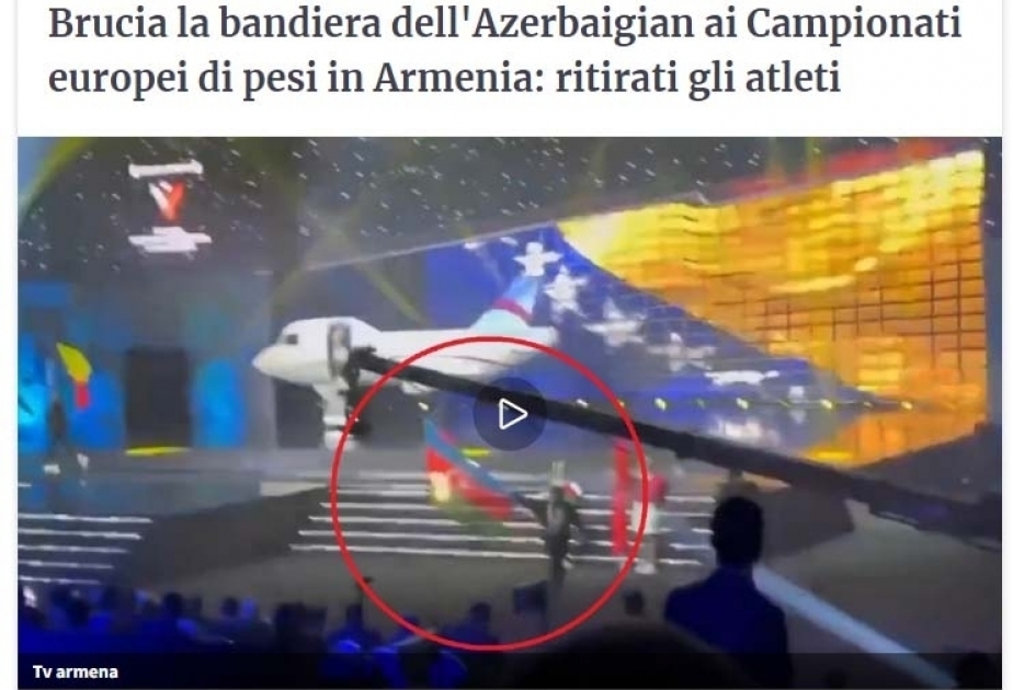 Italian media posts articles condemning burning of Azerbaijan’s National Flag