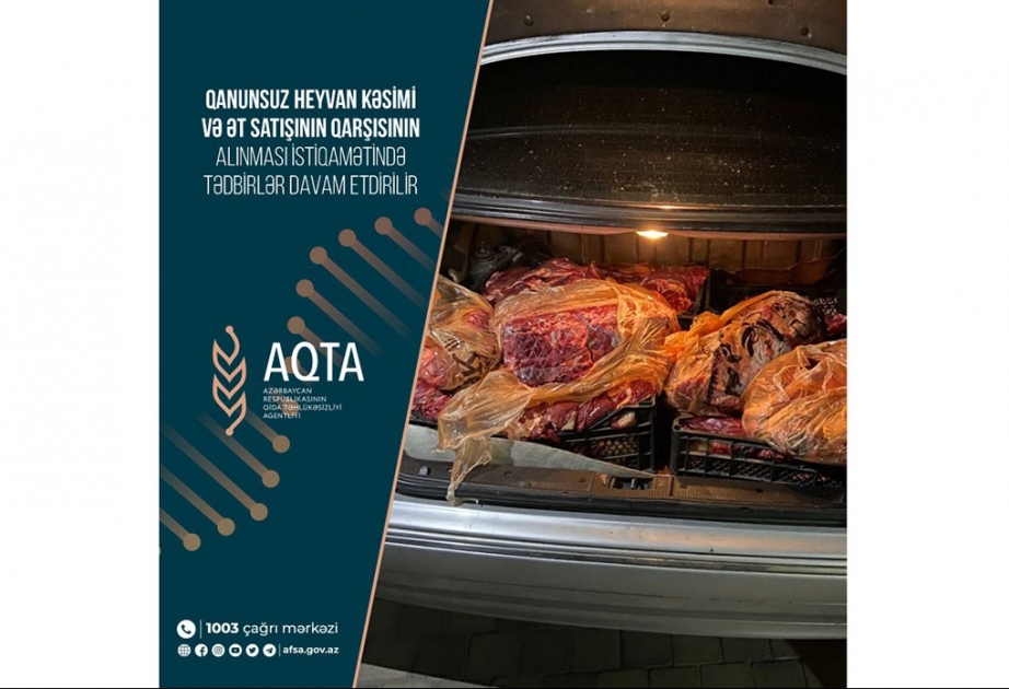 Paytaxtın Lökbatan qəsəbəsində avtomobildə mənşəyi məlum olmayan ət aşkarlanıb
