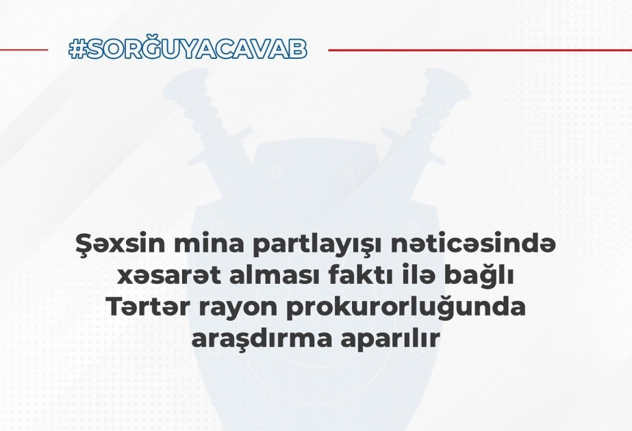 Tərtər rayon sakini mina partlayışı nəticəsində xəsarət alıb