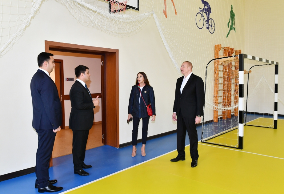 President Ilham Aliyev and First Lady Mehriban Aliyeva attended inauguration of newly-built school in Neftchala district VIDEO