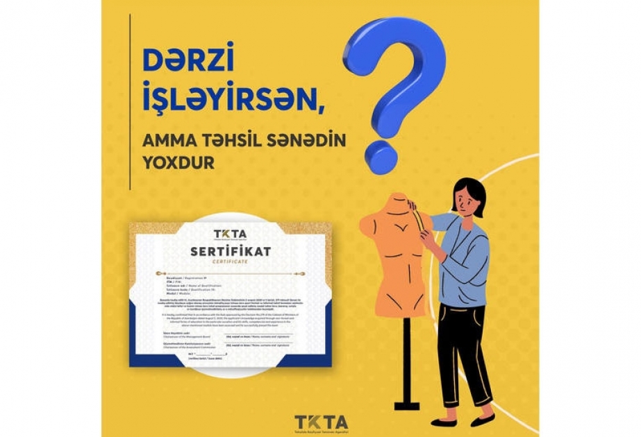 Dərzi işləyənlərə sertifikat almaq imkanı