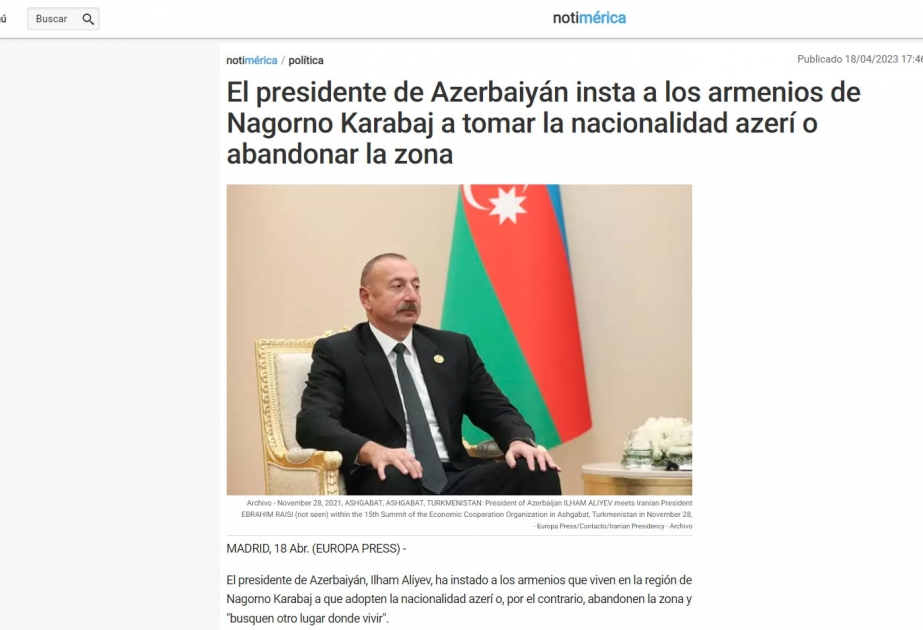 Dünyanın bir sıra ölkələrinin aparıcı KİV-ləri Prezident İlham Əliyevin Azərbaycan Televiziyasına müsahibəsində səsləndirdiyi fikirlərə geniş yer verib