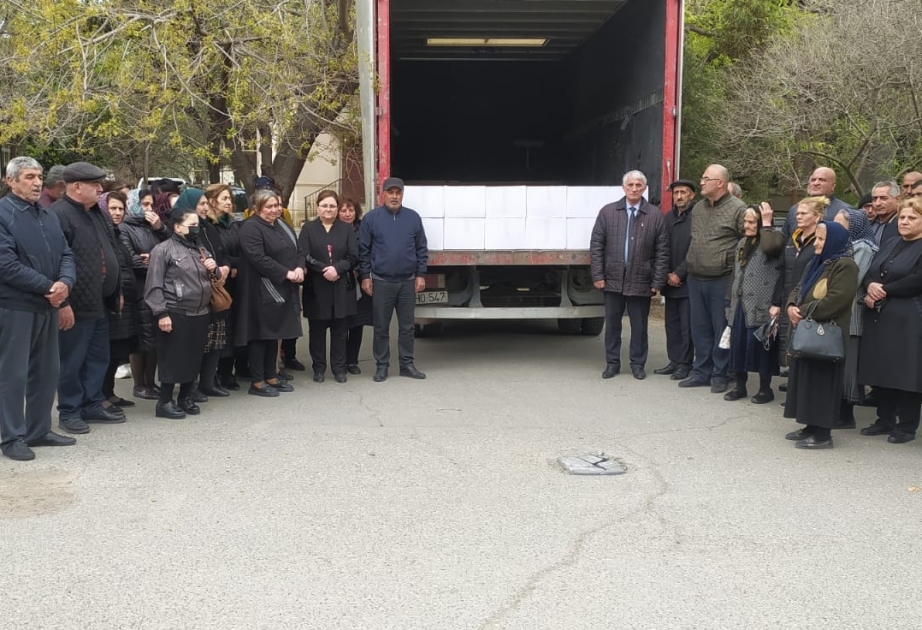 Goranboy, Ağdam və Tərtər rayonlarında şəhid və qazi ailələrinə bayram sovqatları çatdırılıb