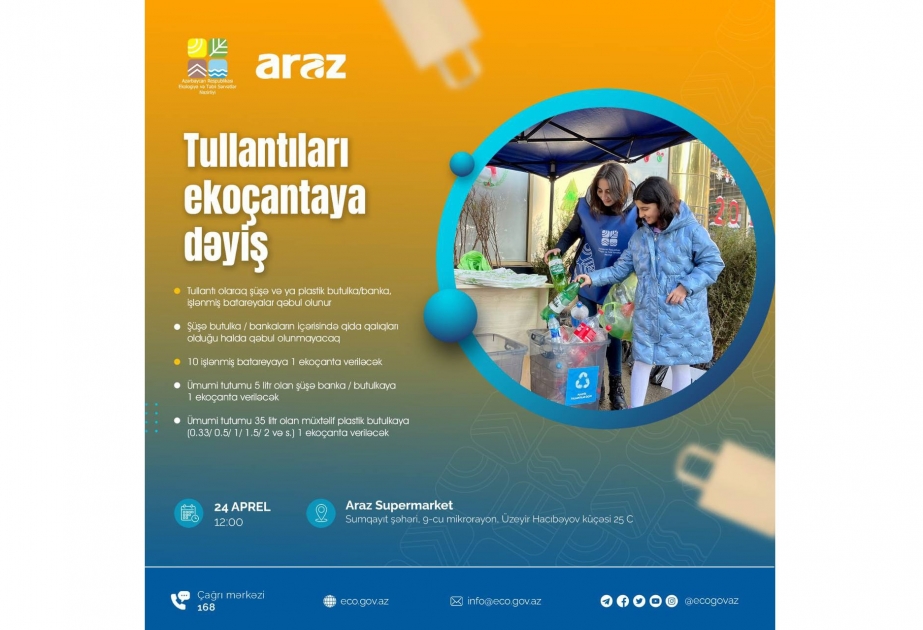 Sumqayıtda “Tullantıları ekoçantaya dəyiş” aksiyası keçiriləcək