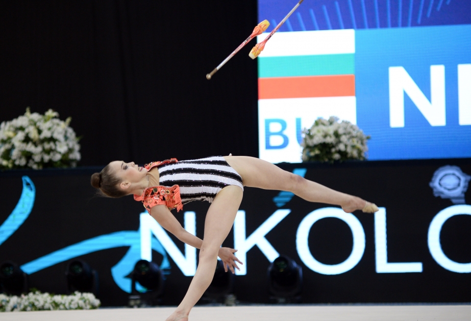 Bolqarıstanlı gimnast Stiliana Nikolova Bakıda fərdi yarışlarda üçüncü qızıl medala sahib olub