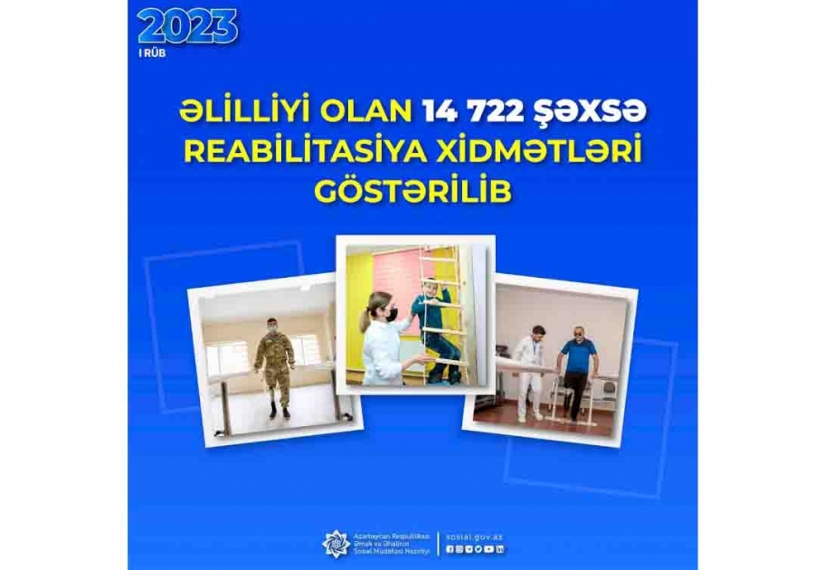 Əlilliyi olan 14 min 722 şəxsə reabilitasiya xidmətləri göstərilib