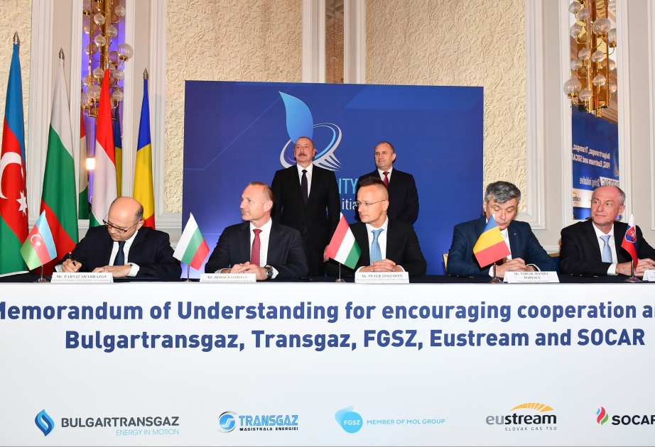 Verteilnetzbetreiber von Bulgarien, Rumänien, Ungarn, der Slowakei und SOCAR unterzeichnen Memorandum of Understanding in Sofia  Präsident Ilham Aliyev nimmt an Unterzeichnungszeremonie teil  AKTUALISIERT VIDEO