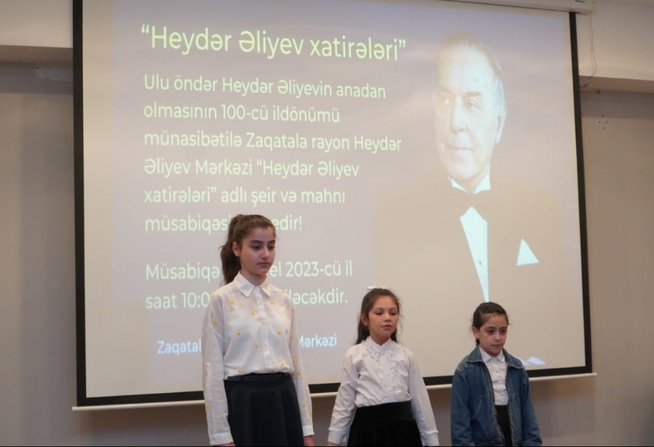 Zaqatala məktəbliləri Ulu Öndərə həsr olunan müsabiqədə ifaçılıq bacarıqlarını nümayiş etdiriblər