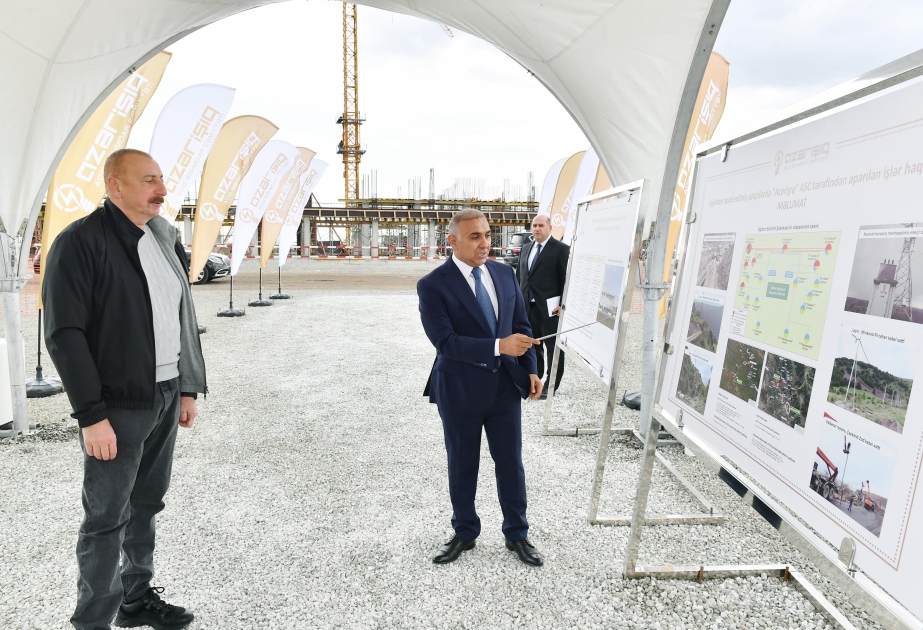 Presidente de Azerbaiyán coloca la primera piedra del Centro de Gestión Digital