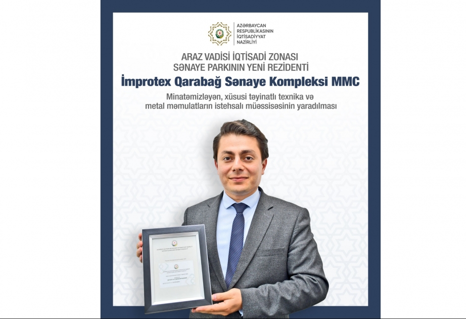Araz Vadisi İqtisadi Zonası Sənaye Parkında minatəmizləyən istehsalı müəssisəsi yaradılacaq