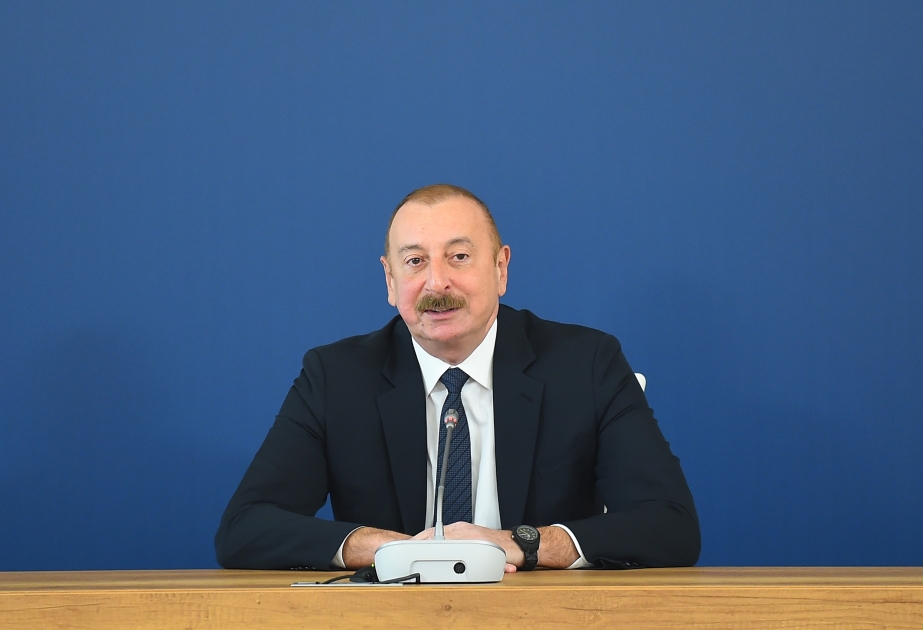 Президент Ильхам Алиев: Попытка включить так называемую «Нагорно-Карабахскую Республику», которой не существует, в текст мирного соглашения контрпродуктивна