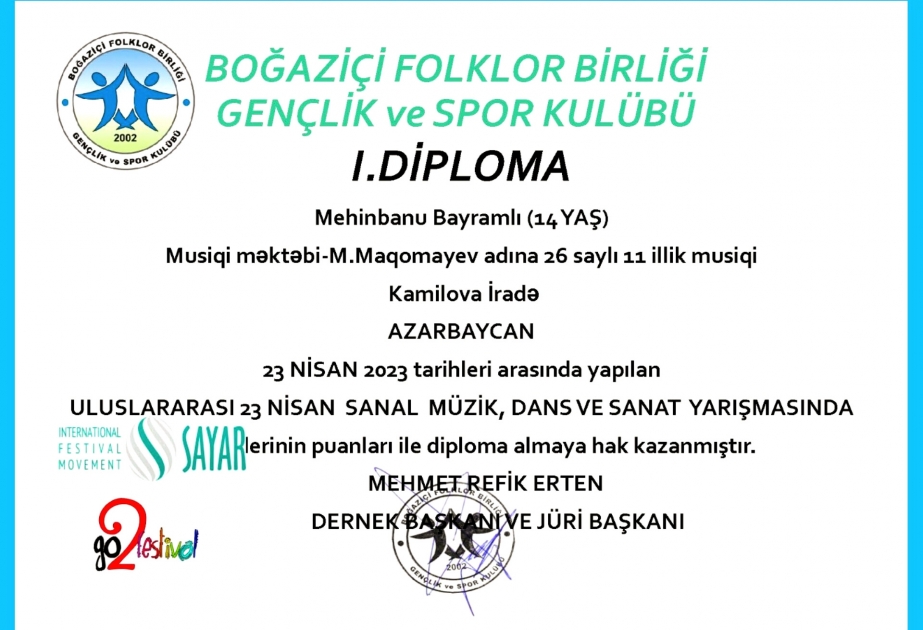 Azərbaycanlı məktəbli beynəlxalq yarışmada uğur qazanıb