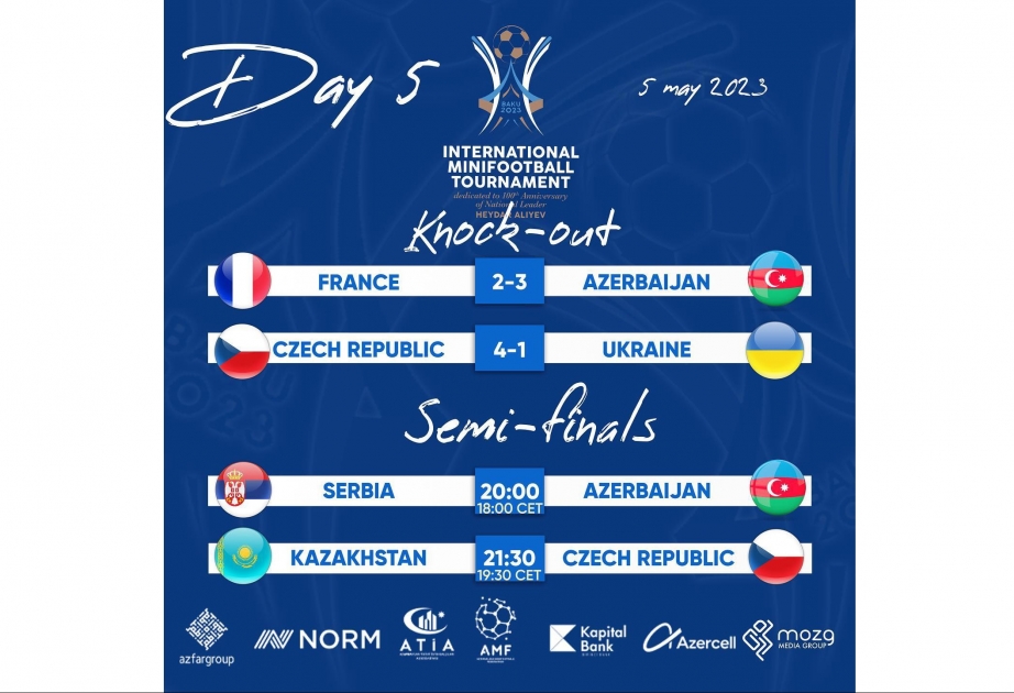 Bakıda keçirilən beynəlxalq minifutbol turnirinin yarımfinalçıları bəlli olub