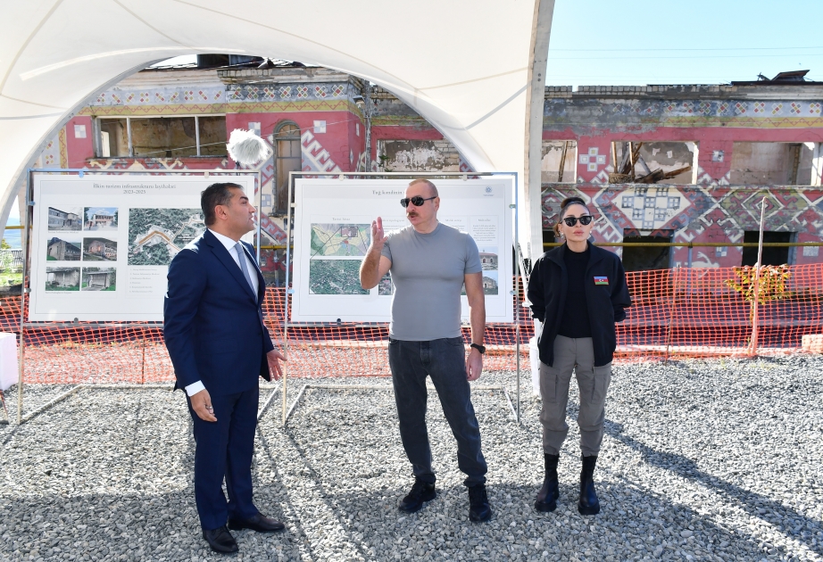 Déplacement du président Ilham Aliyev et de son épouse Mehriban Aliyeva dans les régions de Khodjavend et Fuzouli Le chef de l’Etat et son épouse sont informés des projets touristiques à mettre en œuvre dans le village de Tough VIDEO