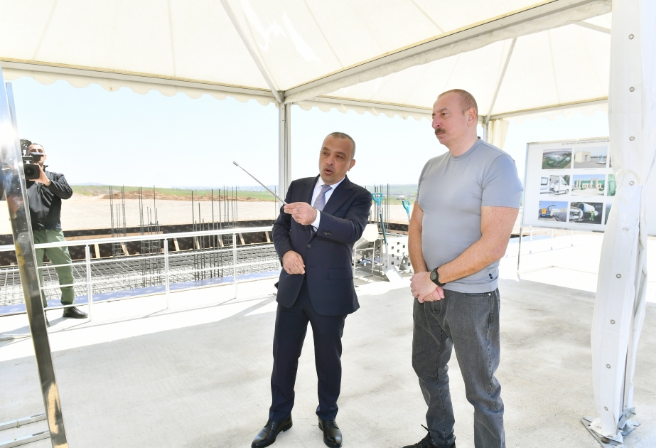 Se puso la primera piedra del complejo de abastecimiento de agua potable, alcantarillado y drenaje pluvial de la ciudad de Fuzuli