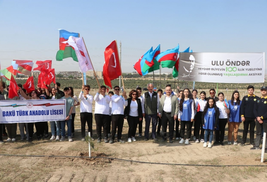 Ulu Öndər Heydər Əliyevin 100 illik yubileyi ilə əlaqədar Müşfiqabadda Eldar şamı və zeytun ağacları əkilib