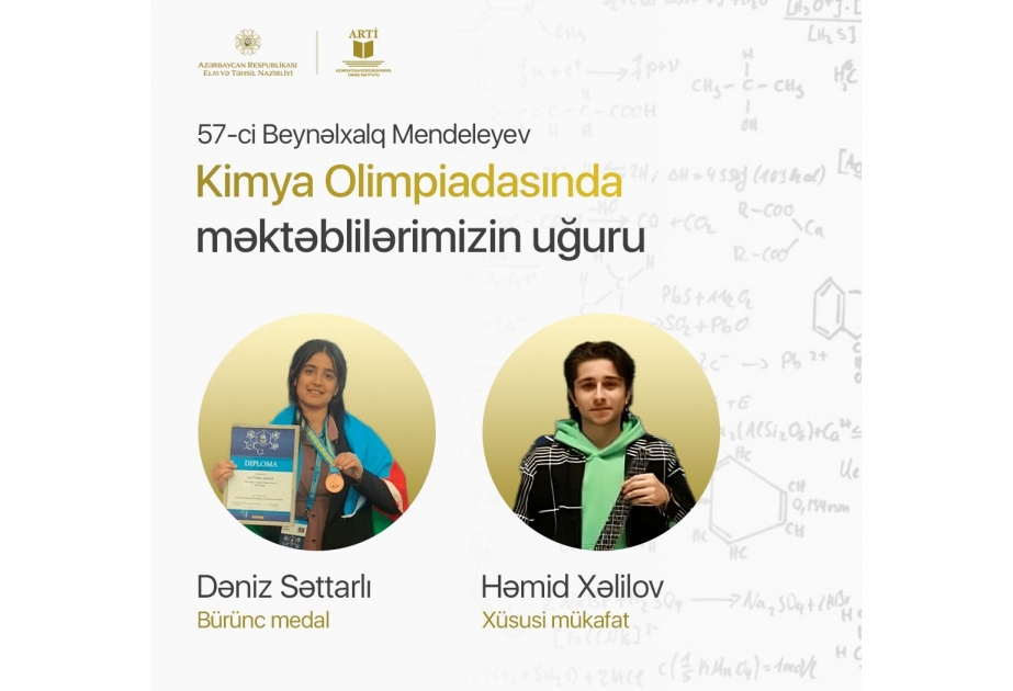 Beynəlxalq Mendeleyev Kimya Olimpiadasında məktəblilərimizin uğuru