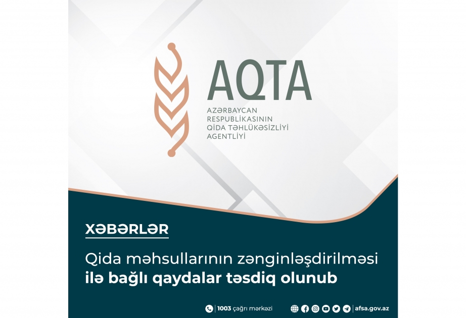 Qida məhsullarının zənginləşdirilməsi ilə bağlı qaydalar təsdiq olunub