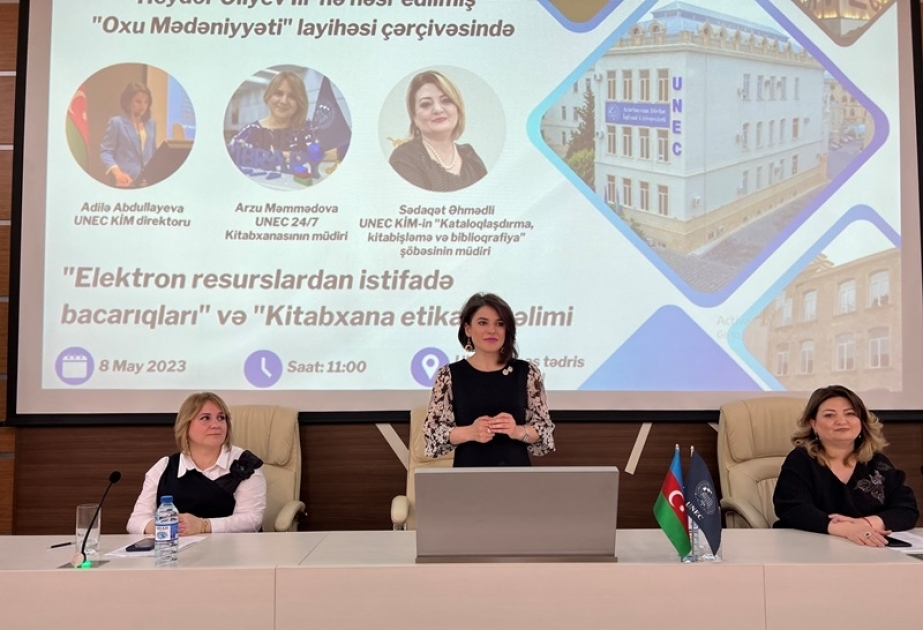 Elektron resurslardan istifadə və kitabxana etikasına dair müzakirələr aparılıb
