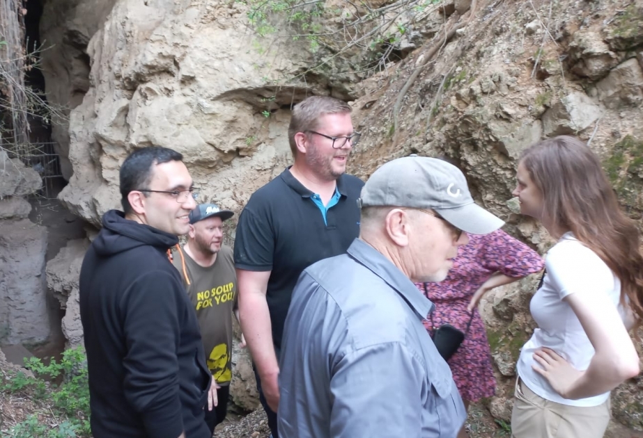 International travelers from Sweden visit Azykh cave in Azerbaijan’s Khojavand district