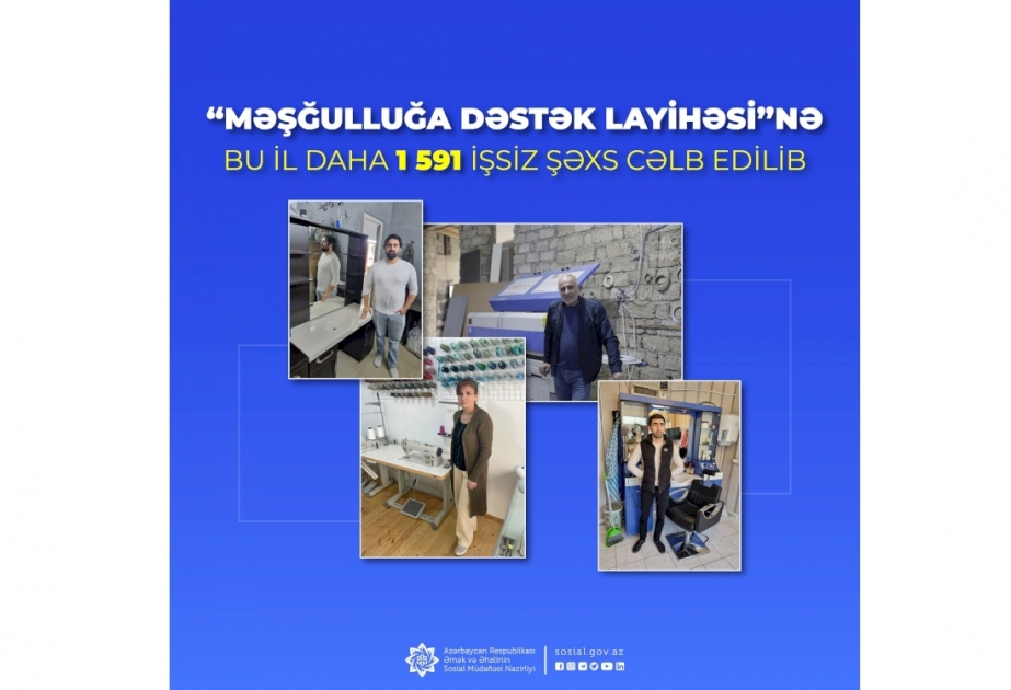 “Məşğulluğa dəstək layihəsi”nə bu il daha 1591 işsiz şəxs cəlb edilib