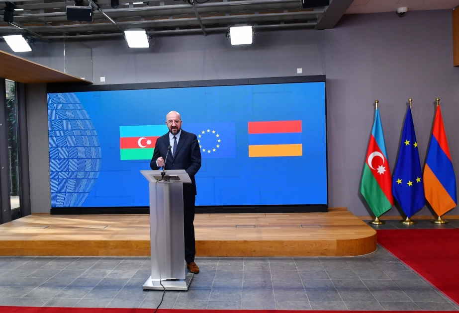 El Presidente del Consejo Europeo hace declaraciones a la prensa tras reunirse con el presidente Ilham Aliyev y el primer ministro Nikol Pashinián