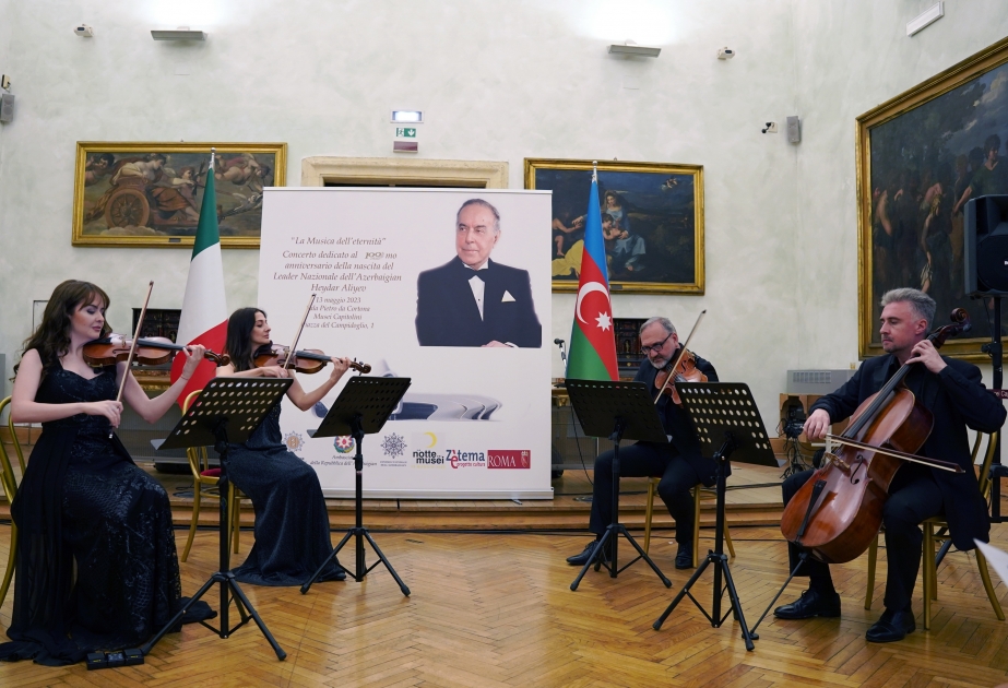 Romada Ulu Öndər Heydər Əliyevin 100 illik yubileyinə həsr olunmuş “Əbədiyyət musiqisi” adlı konsert keçirilib VİDEO