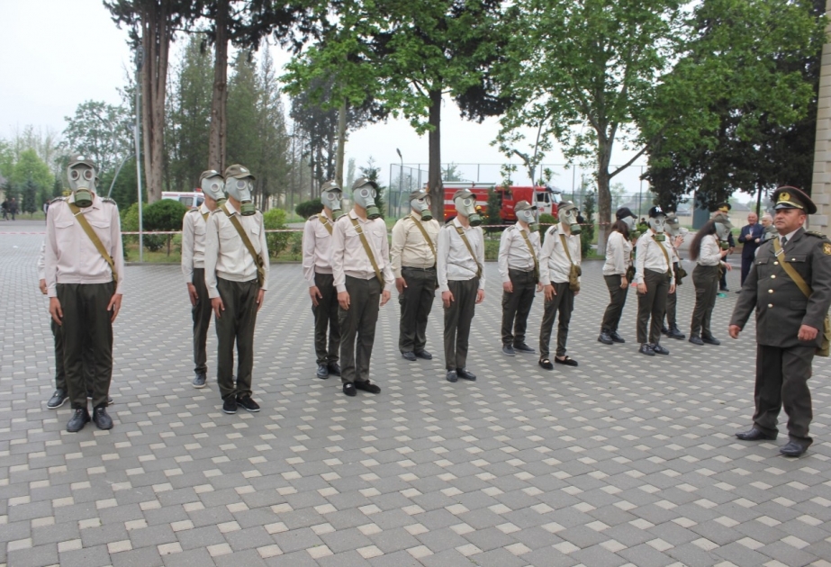 FHN-in Gəncə Regional Mərkəzi nümunəvi mülki müdafiə tədbiri keçirib