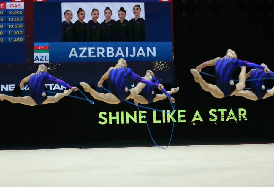 Junior Azerbaijani rhythmic gymnasts into final of European Championships in Baku

