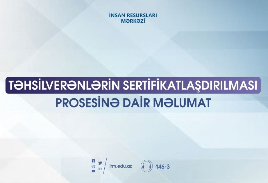 Sertifikatlaşdırılma prosesinin test imtahanı ilə bağlı məlumat iştirakçıların şəxsi kabinetlərinə göndərilib