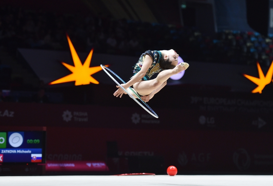 Ukrayna gimnastı Viktoriya Onoprienko Avropa çempionatının halqa ilə təsnifat yarışlarında ilk pillədə yer alıb