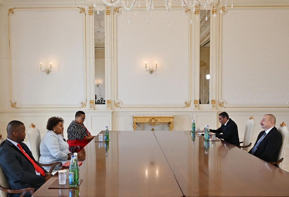 President of Azerbaijan Ilham Aliyev received Speaker of National Assembly of the Republic of South Africa VIDEO