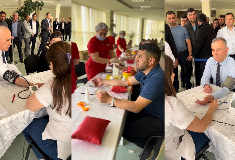 Qusarda keçirilən humanitar aksiyada 200-ə yaxın donor qan verib