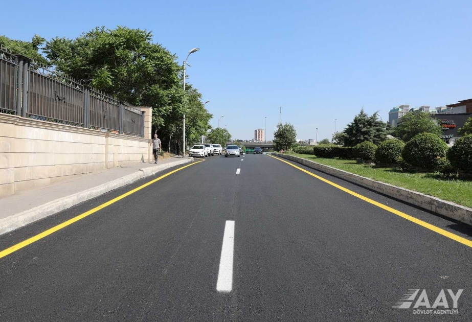 Azadlıq prospektinin yan yolunda cari təmir işləri aparılıb