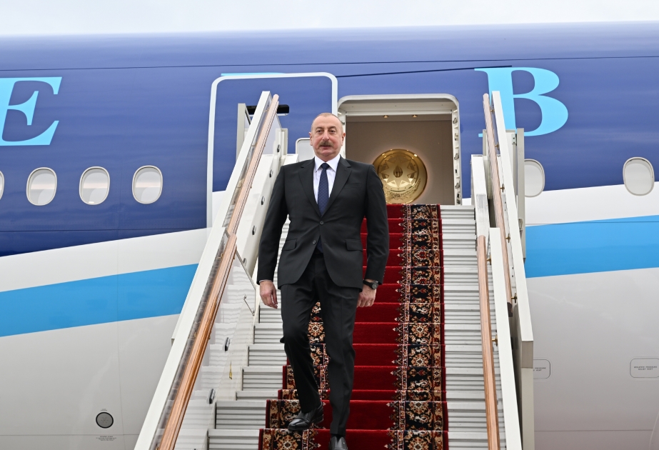 الرئيس إلهام علييف يصل الى روسيا في زيارة عمل