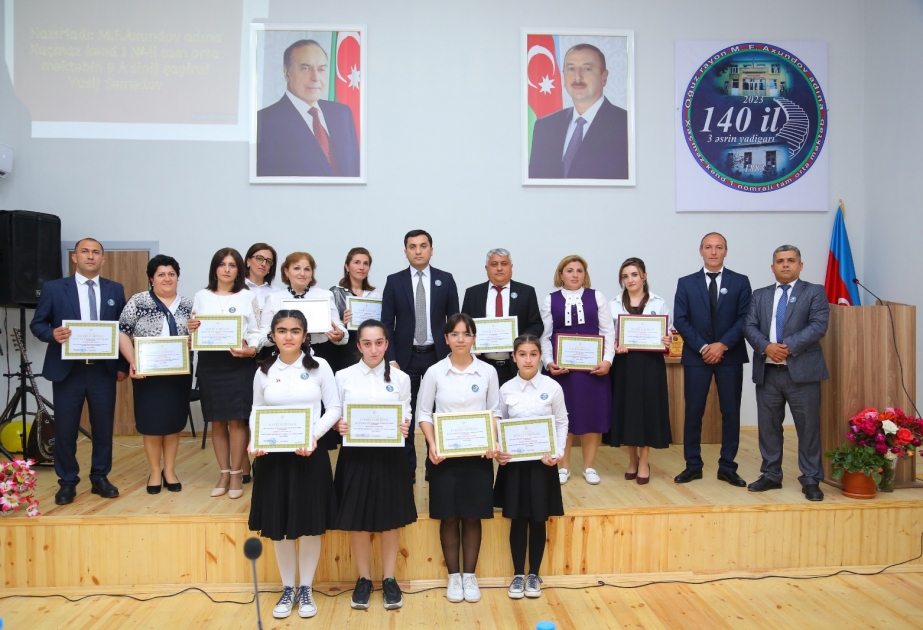Oğuzun Xaçmaz kənd 1 nömrəli tam orta məktəbinin 140 illiyi qeyd olunub