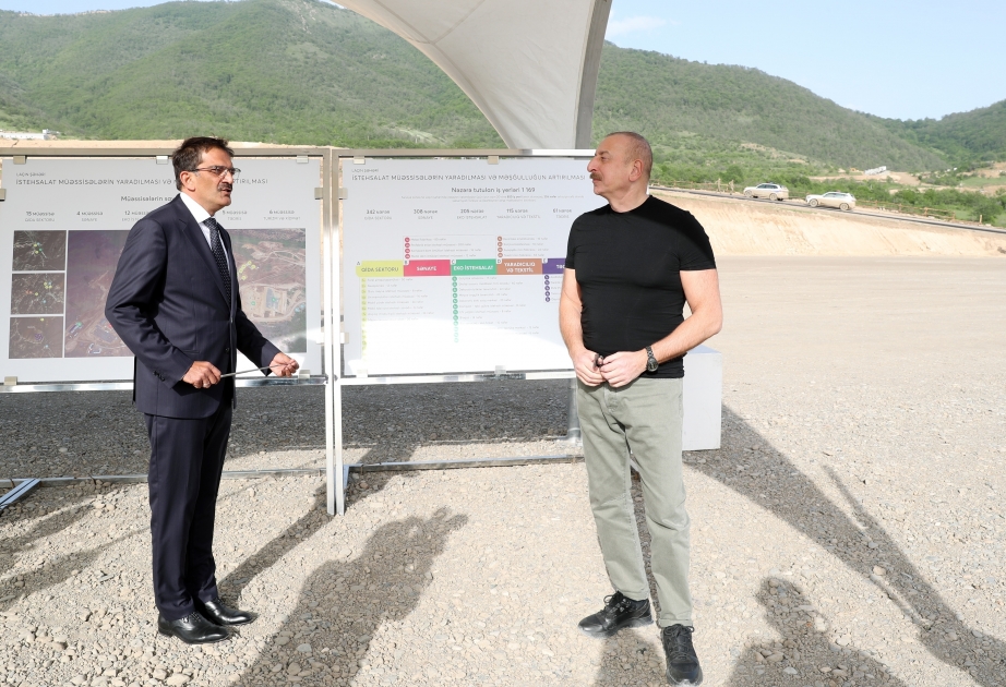 President Ilham Aliyev viewed works done in Agro-Industrial Park in Lachin city VIDEO